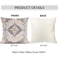 thumbnail image 5 of Boho Style Throw Pillow Cover Ethnic Design Pattern Linen Persian Carpet Tribal Pattern Throw Pillow Case Cushion Cover Home Office Decorative Square 16x16 inch, 5 of 6