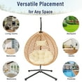 thumbnail image 6 of Indoor Outdoor Hammock Chair With Stand, Rattan Egg Swing Hanging Chair With Cushion For Balcony Bedroom Garden, 6 of 14
