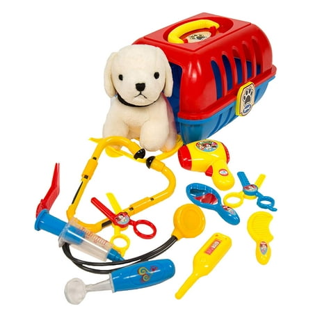 - Pet Care Playset - Vet kit and grooming kit - 12 pcs
