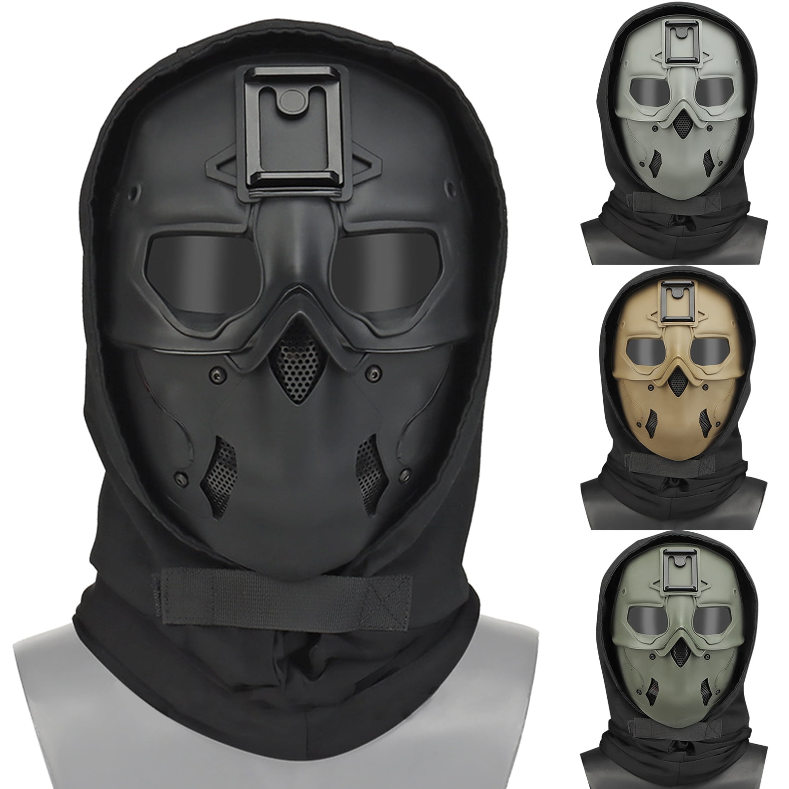 wirlsweal Full Face Headgear Mask Set Wild Mask Set Face Wargame Cap