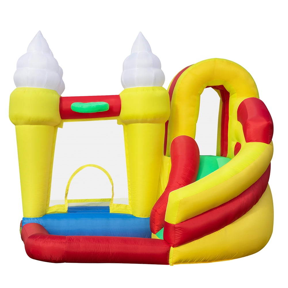 Kepooman Bounce House Castle, Kid Castle Party Theme Bounce House, Outdoor Backyard Indoor Playground with Thick Material Bouncy House, Yellow Kepooman Bounce House Castle, Kid Castle Party Theme Bounce House, Outdoor Backyard Indoor Playground with Thick Material Bouncy House, Yellow
