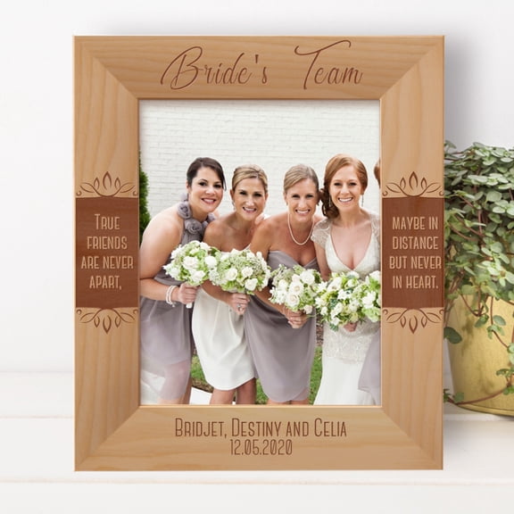 True Friends Are Never Apart Maybe In Distance But Never In Heart Personalized Wooden Frame 8" x 10" Brown (Vertical)