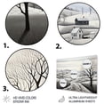 thumbnail image 3 of Designart "Monochrome Harvest Winter Farm wall art III" Farm Metal Art Print, 3 of 5