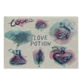 thumbnail image 1 of Love Cutting Board, Pattern of Love Potion Little Hearts in Old Magic Bottles Feather and Leaf, Decorative Tempered Glass Cutting and Serving Board, in 3 Sizes, by Ambesonne, 1 of 2
