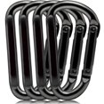 thumbnail image 1 of Caribeana Mosquetón Clip 860lbs 3"" Mosquetón resistente Ganchos de anillo en D - Llaveros Camping Senderismo Accesorios Caribiniers para correa de perro Hamacas Yoga Columpio Gimnasio etc. Negro 4PCS, 1 of 5