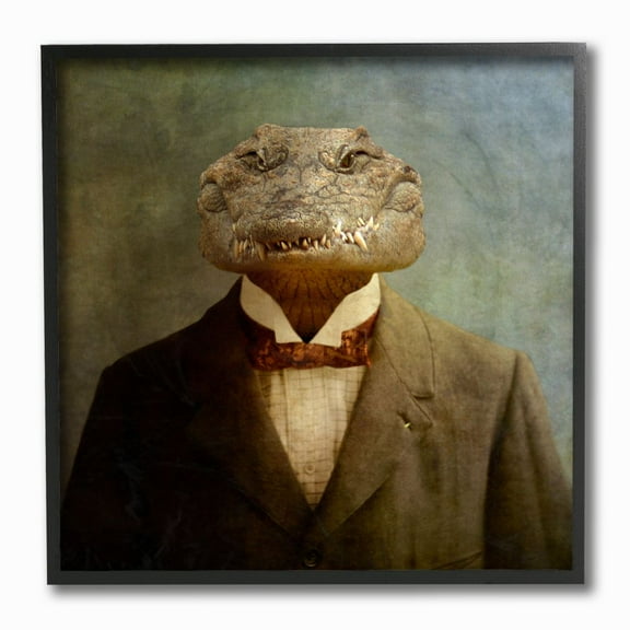 Stupell Industries Alligator in Business Suit Men's Fashion Reptile Designed by Martine Roch