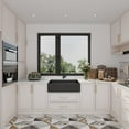 thumbnail image 2 of Black Ceramic 33 in. L Rectangular Single Bowl Farmhouse Apron Kitchen Sink Grid Strainer, 2 of 4