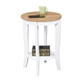 thumbnail image 3 of Pemberly Row Table d'Appoint Ronde en Blanc et Bois Naturel, 3 of 3
