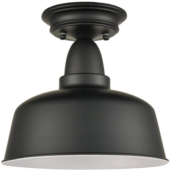 Farmhouse Matte Black Ceiling Light Fixture Rustic Barn Flush Mount Ceiling Lights