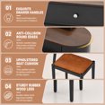 thumbnail image 6 of 47 Inch Modern Makeup Vanity Desk Set with 3 Color Round LED Mirror, Dressing Table with 4 Storage Drawers & Padded Stool for Bedroom,Black and Brown, 6 of 8