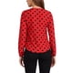 thumbnail image 3 of Blusa de manga larga con cuello rizado INSPIRE CHIC para mujeres, Día de San Valentín, XL, rojo con puntos negros, 3 of 6