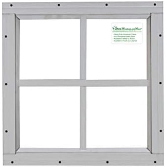 12" x 12" White Flush Mount Shed Window Tempered  Aluminum Frame Playhouse Window$$Tools & Hardware Other