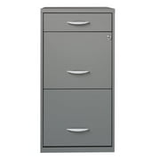 Space Solutions 3 Drawer Steel File Cabinet Platinum Grey