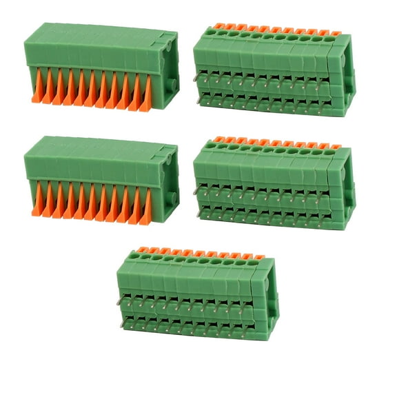 5Pcs KF141R 150V 2A 2.54mm Pitch 11P Spring Terminal Block for PCB Mounting