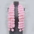 thumbnail image 5 of Wool Pom-Pom Scarf Women Thickened Winter Scarf Imitation Rabbit Fur Comfortable Knit Winter Scarf Neckwear, 5 of 8