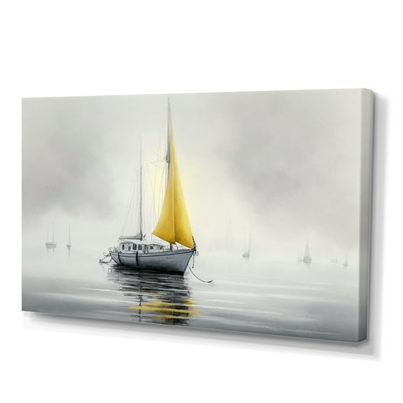 Designart Boat Anchored III Canvas Wall Art