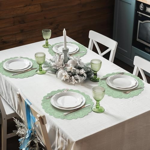 Sage Green 12-Inch Round Lace Paper Doilies, 150-Pack Disposable Decorative Placemats for Food, Cakes, Crafts, Parties, and Wedding Table Decorations
