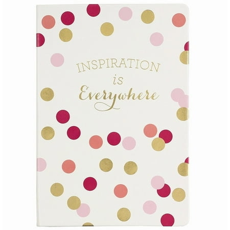 White INSPIRATION IS EVERYWHERE Leather-like 6x8 medium Lined Journal by Eccolo trade