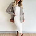 thumbnail image 4 of CHOK Manches Courtes Longues Chemise de Nuit Femmes Été Loisirs Plage Mode Sans Manches Col Rond Côte Fendue Robe Portefeuille Serrée, 4 of 4