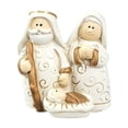 thumbnail image 2 of Lilixerw Christmas Nativity Figurine Cute Holy Family White Gold Baby Manger Tabletop Decor for Home Mantel Shelf Living Room Holiday Decoration, 2 of 6