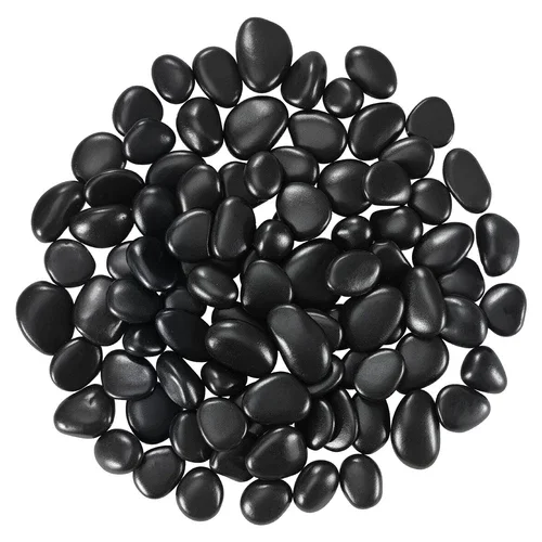 Natural River Rocks 1-2 In 15 Lbs Decorative Smooth Black Garden Pebble Stones