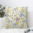 thumbnail image 4 of Pofeuu Wildflower Honeybee Print Double-sided plush pillowcase Square Throw Pillow Covers Pillows Cover for Living Room Bedroom Sofa Couch Cushion Cover（No pillow core）-16"x16", 4 of 7