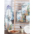 thumbnail image 2 of Octopus Coastal Kitchen Dish Towels for Drying Dishes Set of 2, Summer Nautical Starfish Coral Ocean Waffle Weave Microfiber Hand Tea Bathroom Towels Quick Dry & Absorbent Towel 15.7x23.6, 2 of 7