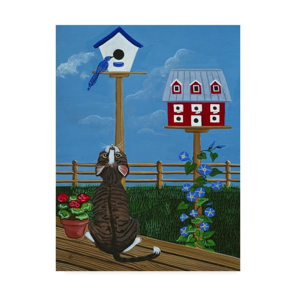 Trademark Fine Art 'Birdhouses' Canvas Art by Jan Panico