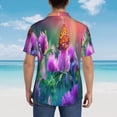 thumbnail image 4 of Haiem Wild flowers of clover and butterfly Printed Hawaiian Shirt for Men - Men’s Casual Beach Summer Shirts - Stretch Fabric with Modern Fit,X-Large, 4 of 7