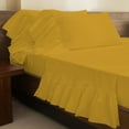thumbnail image 2 of 4 Piece Corner Ruffle Sheet Set, 6" Inch Corner Ruffle On Flat Sheet And Pillowcases, 15 Inch Deep Pocket, 100% Egyptian Cotton, 800 TC, Twin XL Size, Solid Gold, 2 of 6