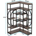 thumbnail image 6 of Tribesigns 7-Shelf Corner Bookshelf, Large Modern Corner Bookcase, Tall Corner Shelf Stand with Storage, L-Shaped Display Rack with Metal Frame for Living Room Home Office (Rustic Brown), 6 of 8