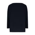 thumbnail image 4 of Long Sleeve V Neck T Shirts for Women Long Sleeve Linen Shirt Boat Neck Loose Plain Casual Lightweight Spring Fall Shirts Linen Tops with Pockets Ship Leader Women's Long Sleeve T-Shirt, 4 of 5