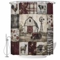 thumbnail image 2 of Farmhouse Checked Shower Curtains for Bathroom, Patchwork Old Barn Rooster Waterproof Fabric Shower Curtain, Decorative Bathroom Curtain for Bathtub, 36"x72", No Hooks Included, 2 of 9