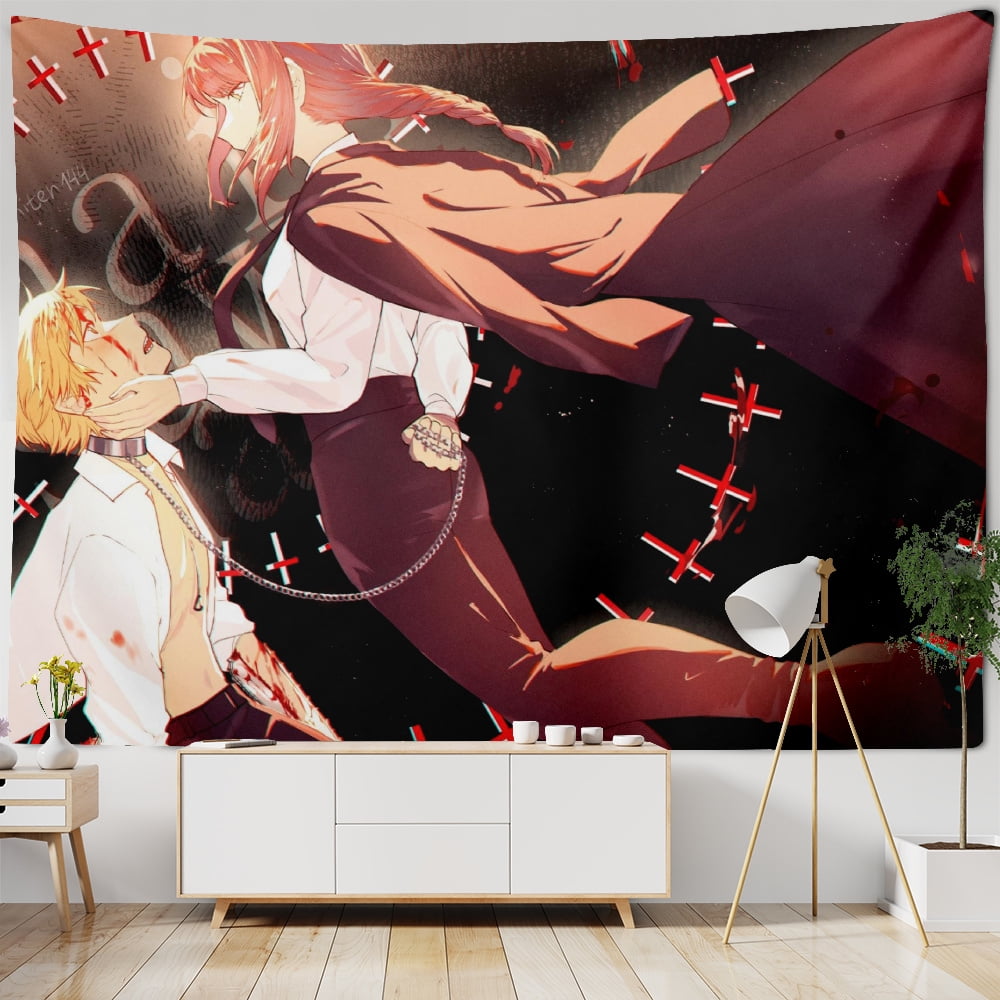 Chainsaw man Backdrops Wall Tapestry Anime Tapestries Background Cloth  Photography Background Wall Decoration for Living Room,Bedroom,Dorm,Party  Backdrop 