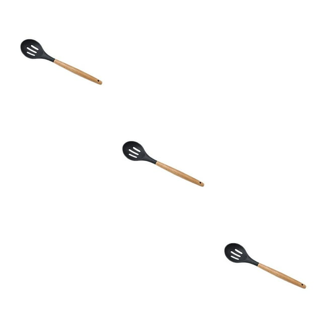 relayinert Kitchenware Wooden Handle Silicone Shovel Spoon Colander Brush Spatula Tool Missed 3Set