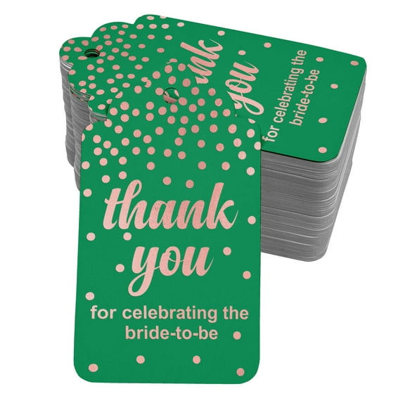 Inkdotpot Real Rose Gold Foil ThankYou For Celebrating The Bride To Be Bridal Shower Tags Favor Hang Paper Tags 100 Pack