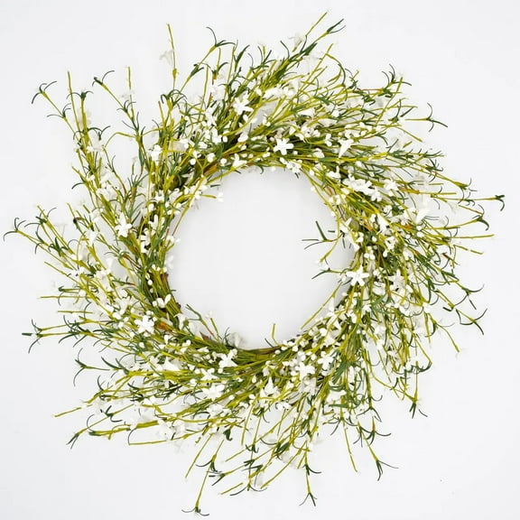 22" White Buttercup Wreath