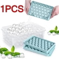 thumbnail image 1 of Round Ice Cube Tray with Lid,Plastic Ice Cube Mold,Refrigerator Spherical Ice Box,Mini Ice Mold Kitchen Tools,1Pcs,Blue, 1 of 7