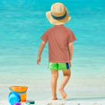 thumbnail image 4 of FORMRS Boys Rash Guard Short Sleeves Swim Shirt Quick Dry UPF 50+ Sun Protection, Sizes 3-12T, Red Mountain Pattern, 4 of 6