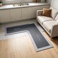 thumbnail image 6 of L Shaped Kitchen Mat, Non-Slip Absorbent Floor Rug for Sink Counter, Corner Bathroom Mat with Memory Foam Cushion, Gray, by Zovey, 6 of 6