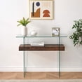 thumbnail image 2 of Ivinta Narrow Glass Console Table with Storage, Modern Sofa Table for Small Space, Entrywa, 2 of 5