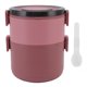 thumbnail image 1 of Fiambrera apilable de 1600 ml, 2 niveles, plástico de grado alimenticio, conservación del calor, a prueba de fugas, sin BPA, para adultos, color rojo, 1 of 14