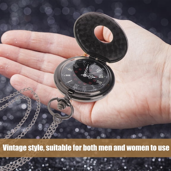 UPOUART Vintage Roman Numerals Pocket Watch for Men and Women, Retro Style Timepiece, 1 Set