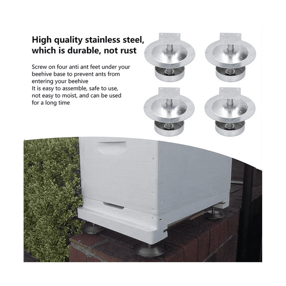 4pcs Ant Proof Hive Feet-Silver