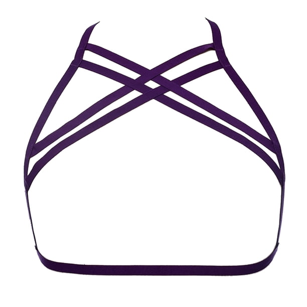 Lencería Elasticidad Premium Material Ductilidad Romántico Air Strappospy Erogeus Misterioso Diseño único Moda Cuplés Jaula Bra Dark Purple seitruly XX000641-06