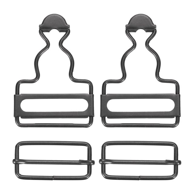 Unique Bargains Boucles Globales 2 Ensembles Boucles de Remplacement Rétro pour Bretelles 35mm, Noir-Gris