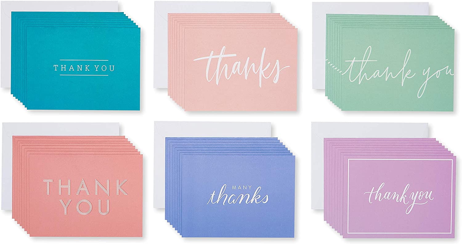 American Greetings Thank You Cards with Envelopes, Multicolor Assortment (48Count) Walmart Canada