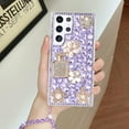 thumbnail image 4 of Compatible with Galaxy S23 Ultra Bling Case Luxury 3D Diamond Crystal Rhinestone Shiny Gemstone Perfume Bottle and Flower Phone Case for Women and Girls Glitter Sparkle Chain Lanyard Strap, 4 of 14
