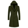 thumbnail image 4 of hoksml Pea Coats for Women Casual Hooded Wool Coat Winter Warm Thick Long Sleeve Loose Single Breasted Daily Jacket Outerwear, 4 of 8