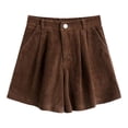 thumbnail image 5 of Pantalones anchos de talla grande para primavera y otoño para niñas, pantalones cortos de pana de cintura alta para exteriores para mujer, 5 of 5